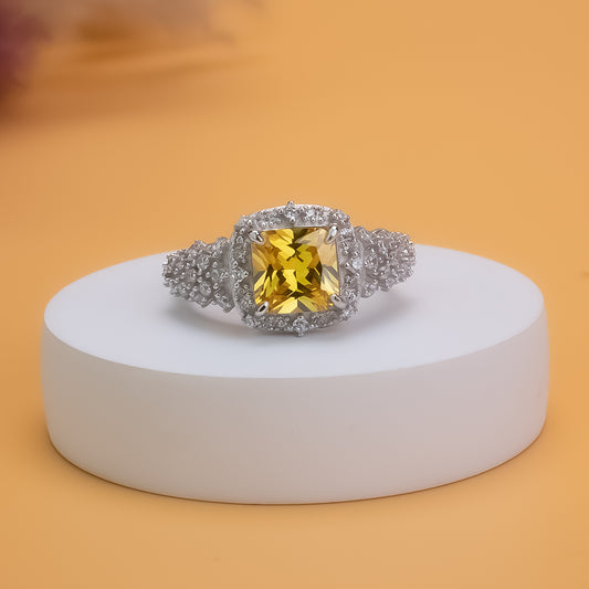 Golden Glow Adjustable 925 Silver Ring