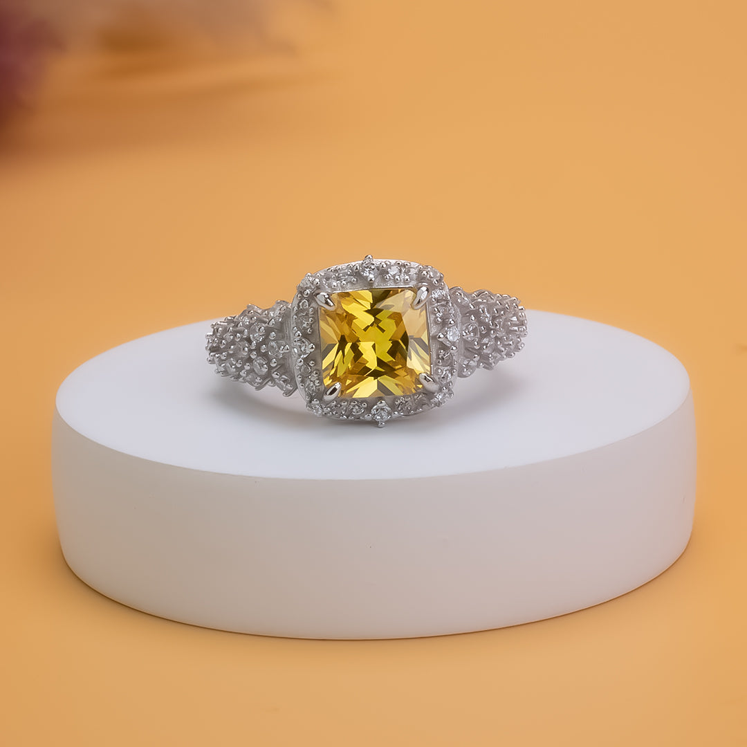 Golden Glow Adjustable 925 Silver Ring