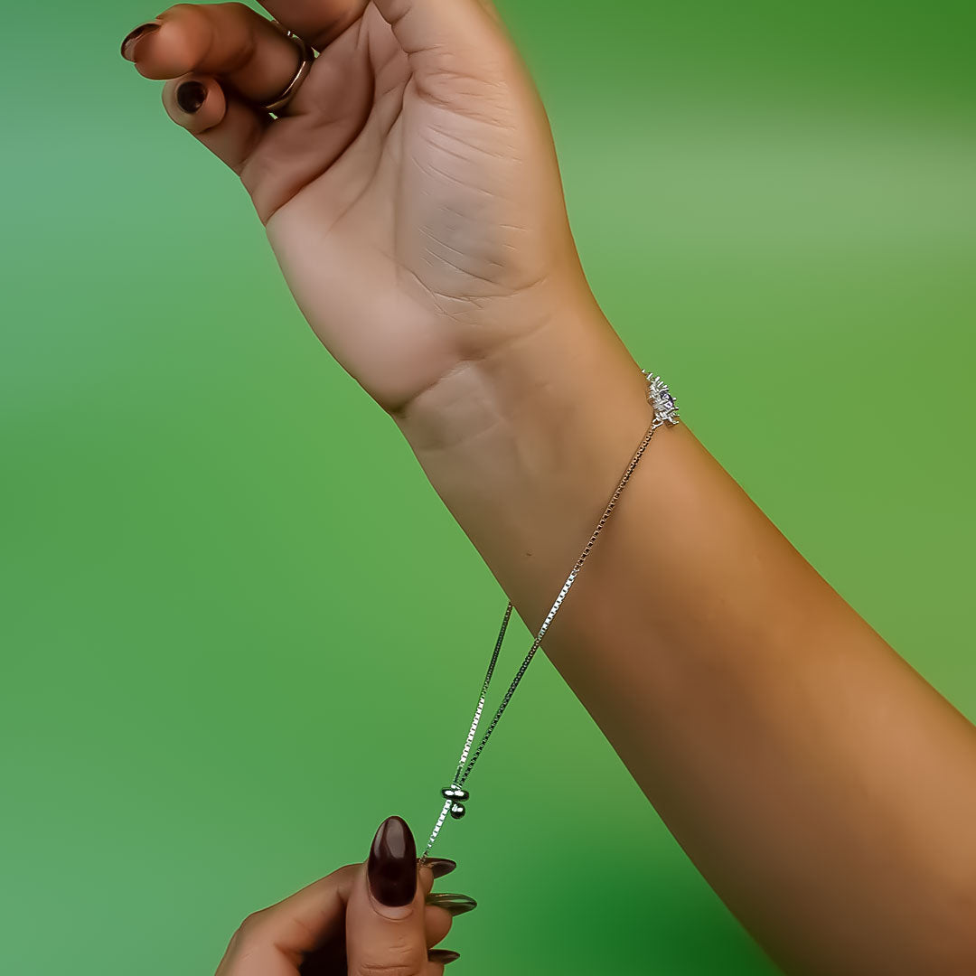 Violet Bloom Zirconia Flower Bracelet