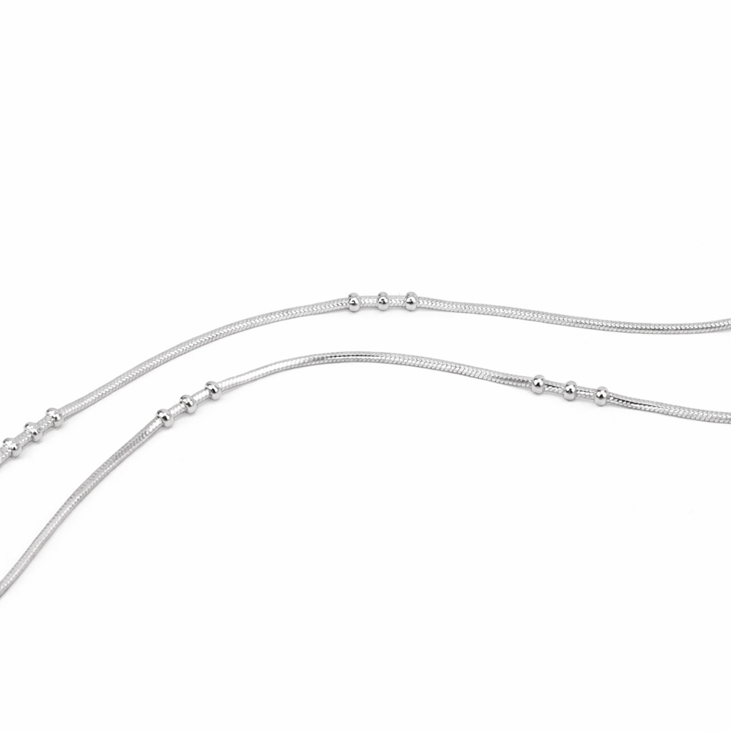 Silver Minimal Beaded Anklet
