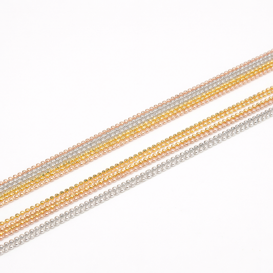 Silver Tricolor Italian Layered Kids Anklet