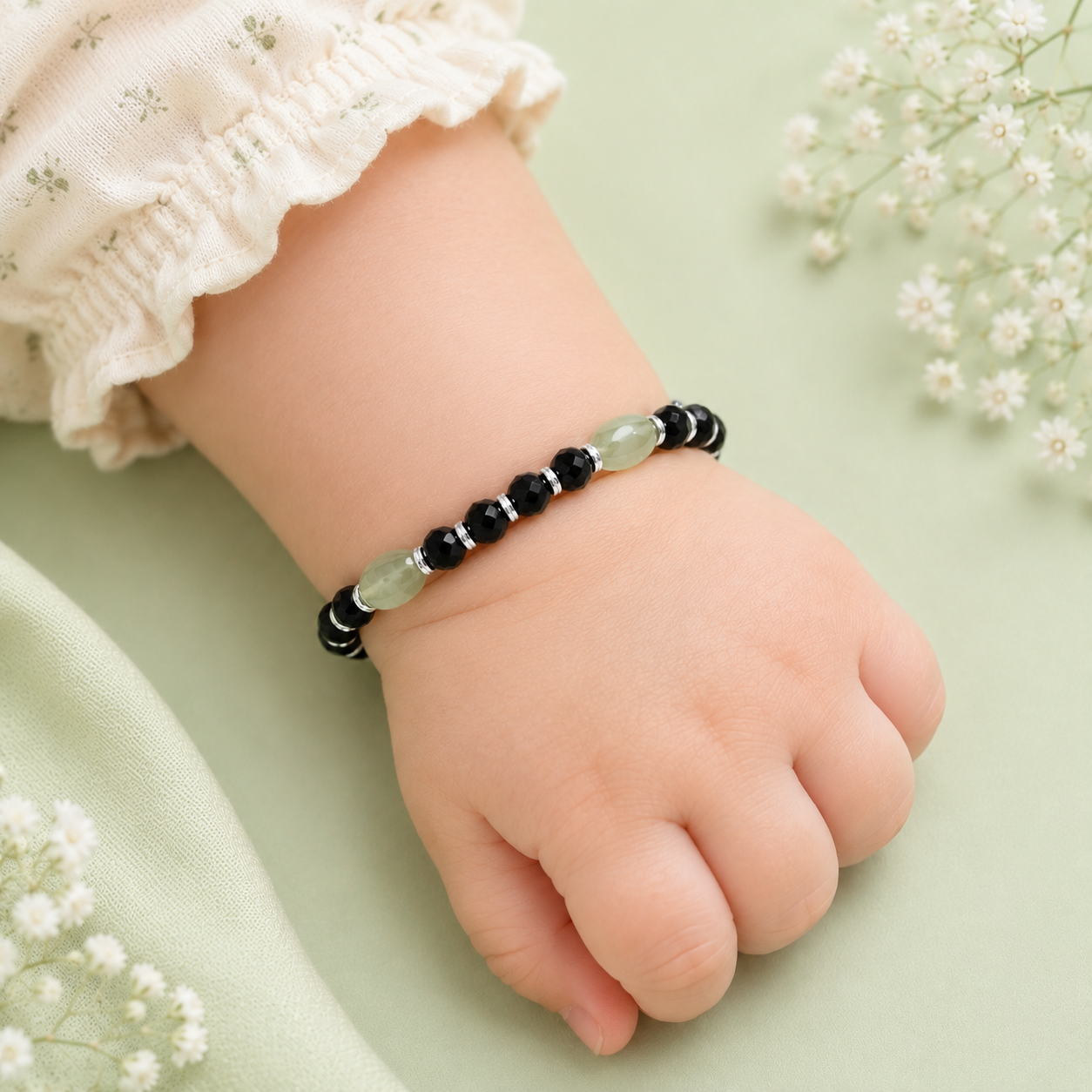 Green Beaded Nazariya Adjustable (Single)