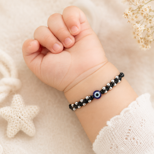 Silver Evil Eye Kids Bracelet Single