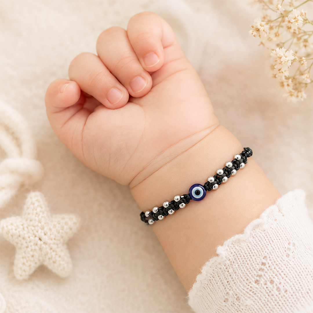 Silver Evil Eye Kids Bracelet Single
