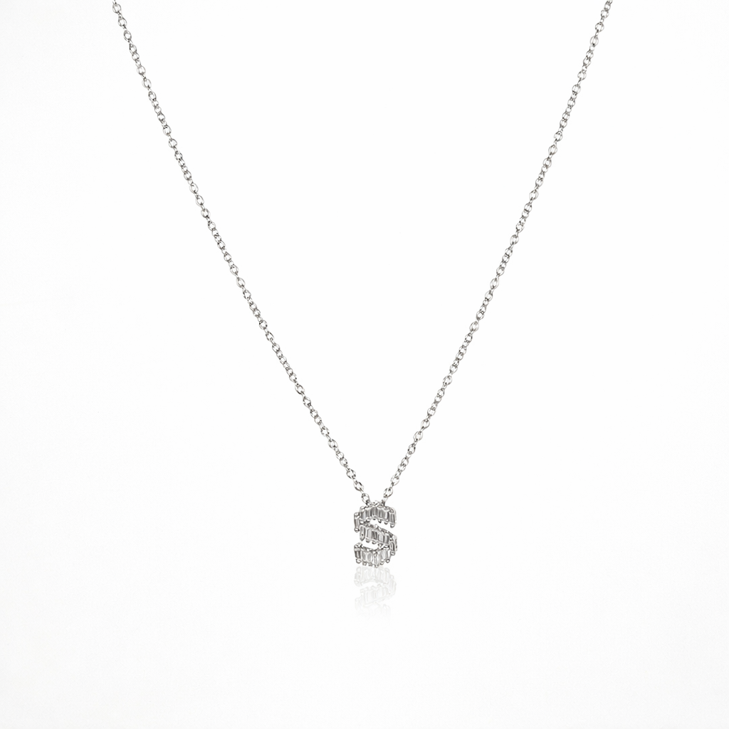 Letter S Necklace Pure 925 Silver