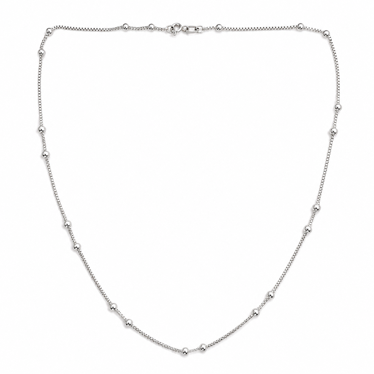 Silver Bead Line Italian Chain