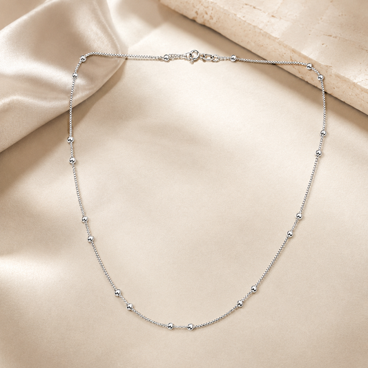 Silver Bead Line Italian Chain