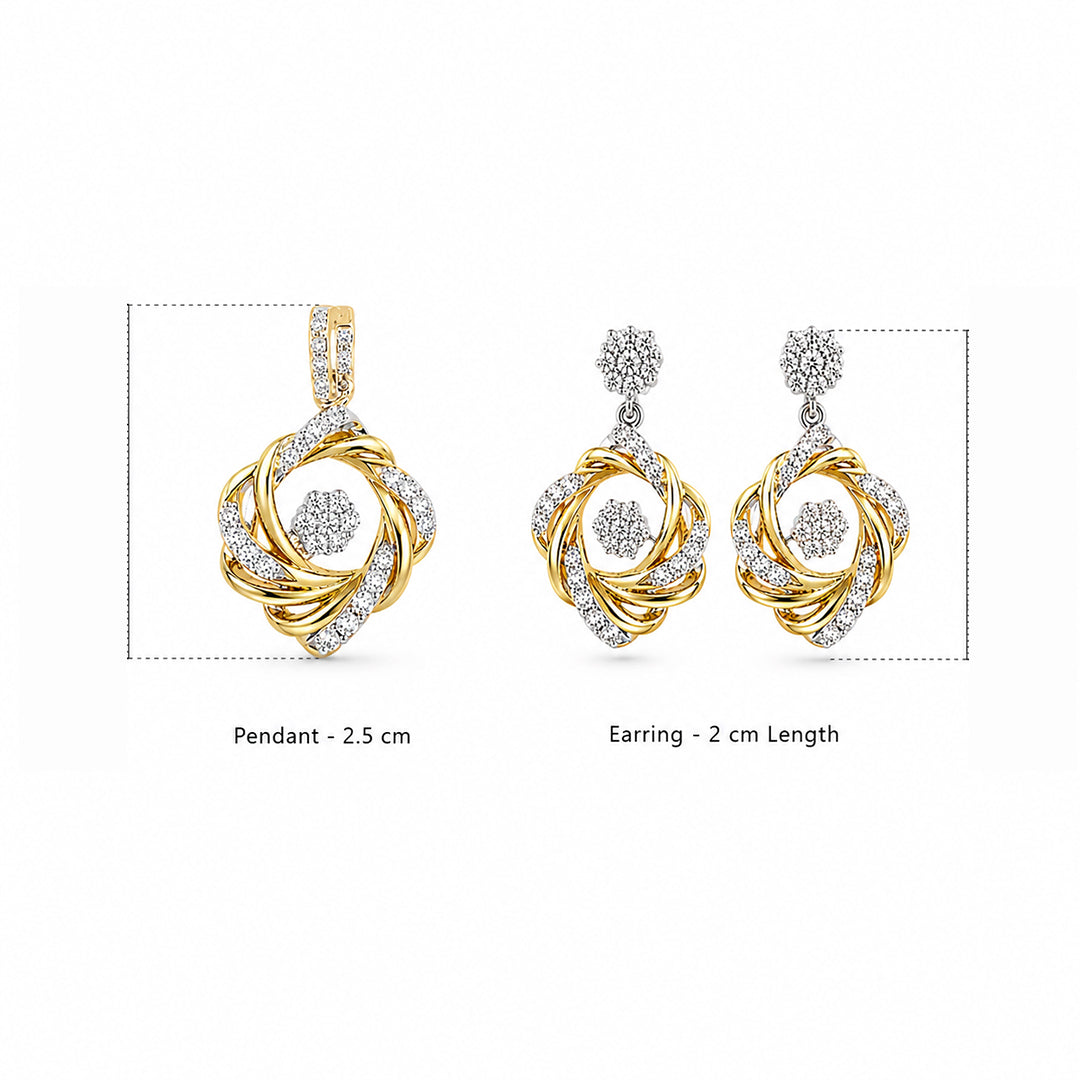 Golden Bloom Pendant Set