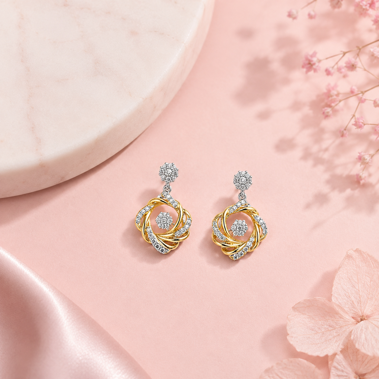 Golden Bloom Pendant Set