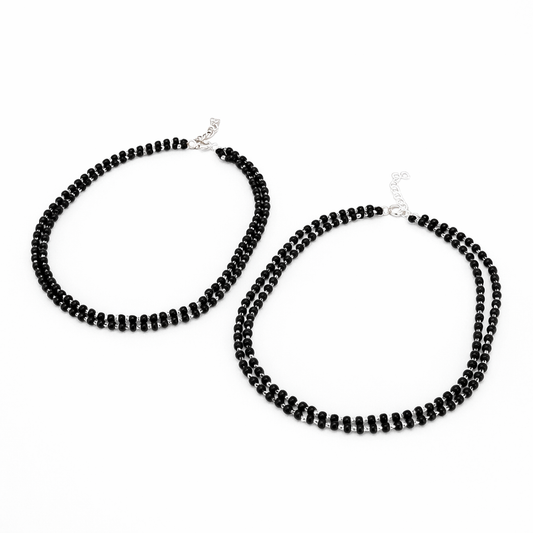Silver Duo Layer Nazar Anklet