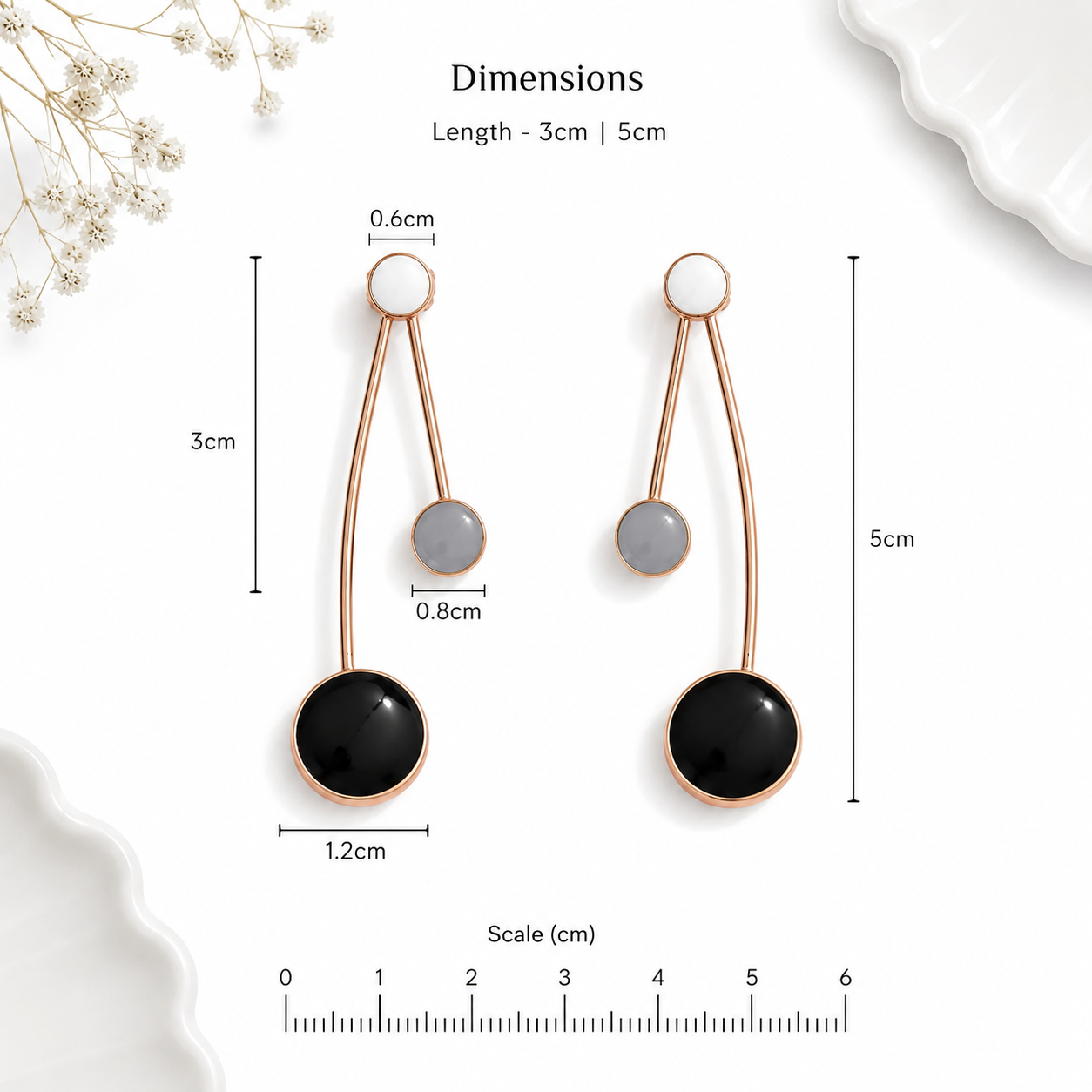 Cosmic Dot Rose Gold Danglers