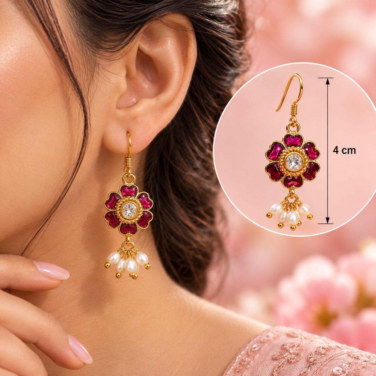 Gulnaar Pearl Jhumki Earrings