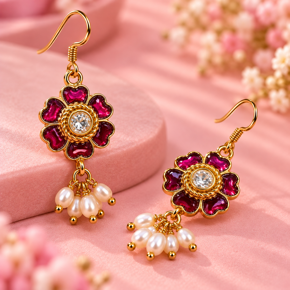 Gulnaar Pearl Jhumki Earrings