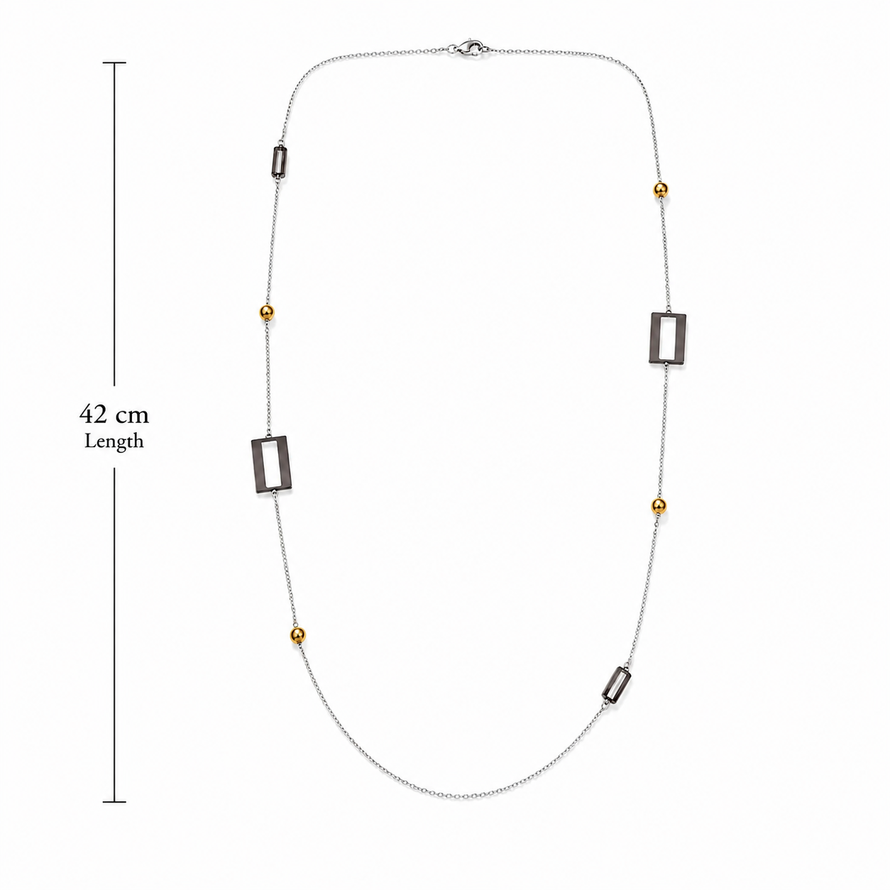 Geometric Dual-Tone Station Necklace