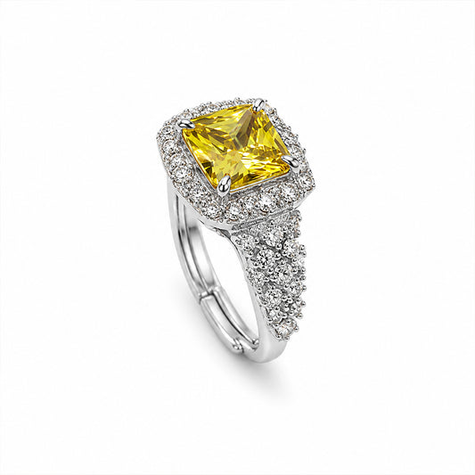Golden Glow Adjustable 925 Silver Ring