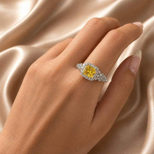 Golden Glow Adjustable 925 Silver Ring