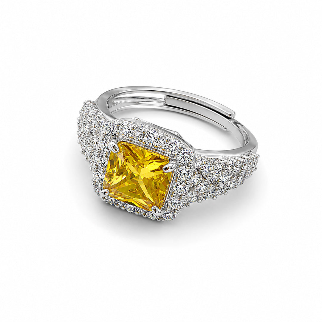 Golden Glow Adjustable 925 Silver Ring