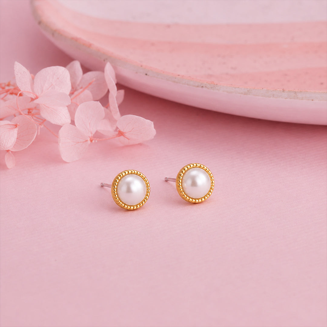 Golden Pearl Luxe Studs