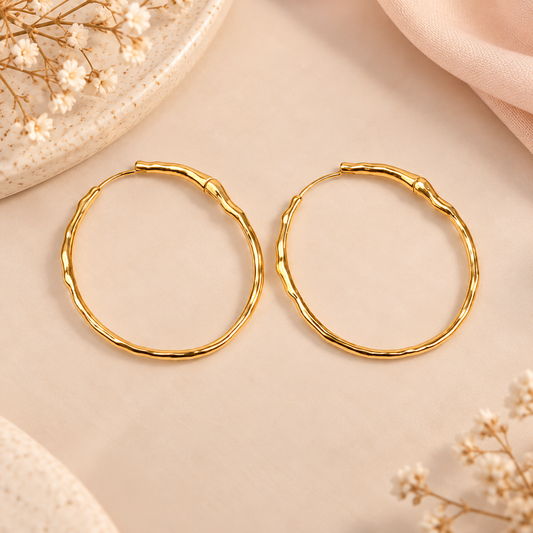 Chunky Gold 925 Silver Hoops Taravya