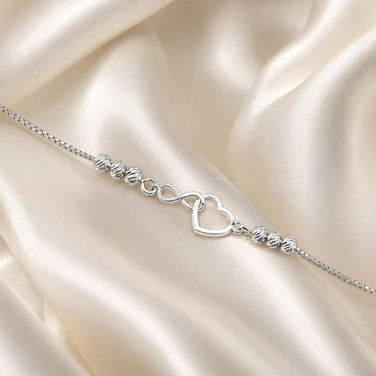 Infinite Heart 925 Sterling Silver Bracelet