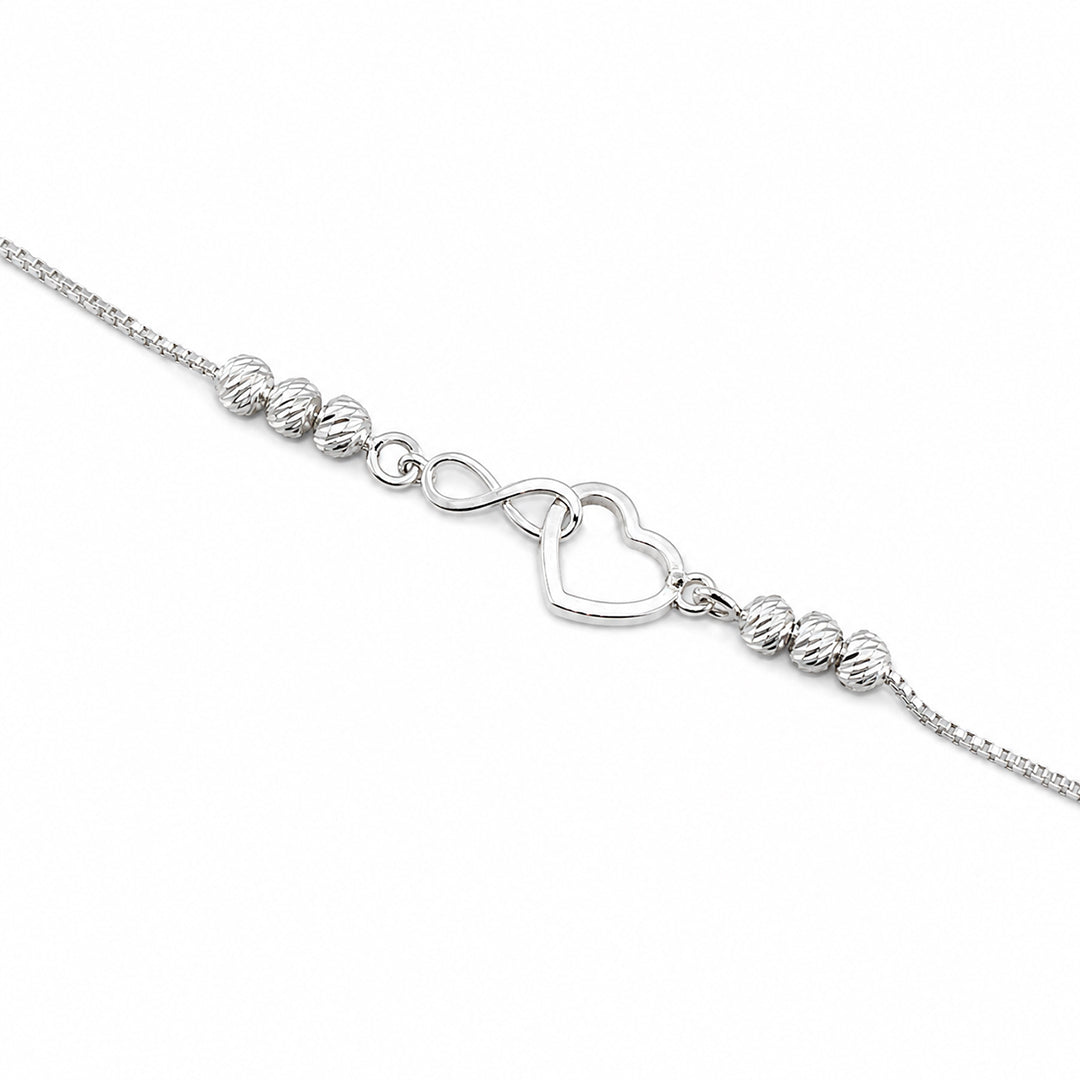 Infinite Heart 925 Sterling Silver Bracelet