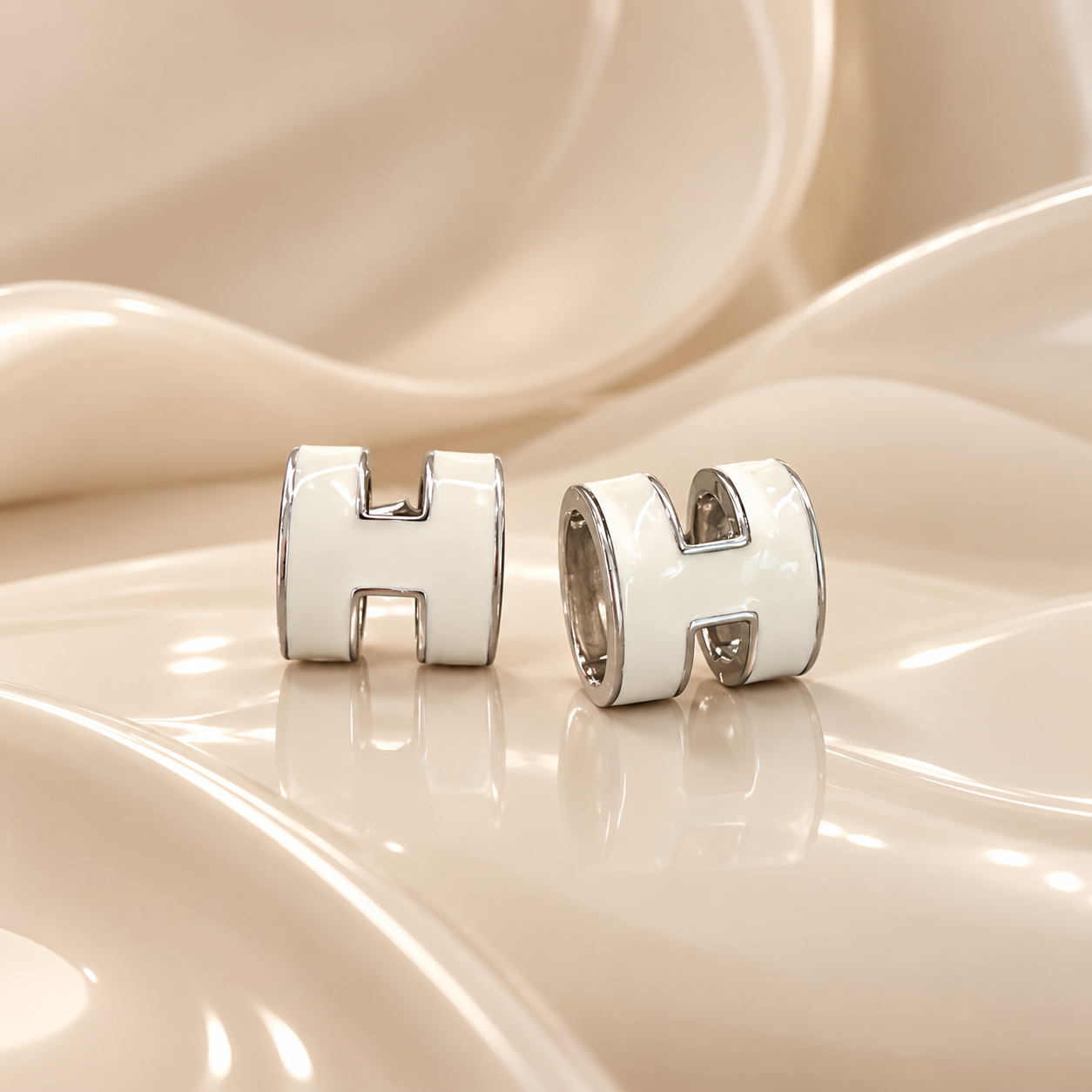 Ivory Edge – 925 Silver Cube Studs