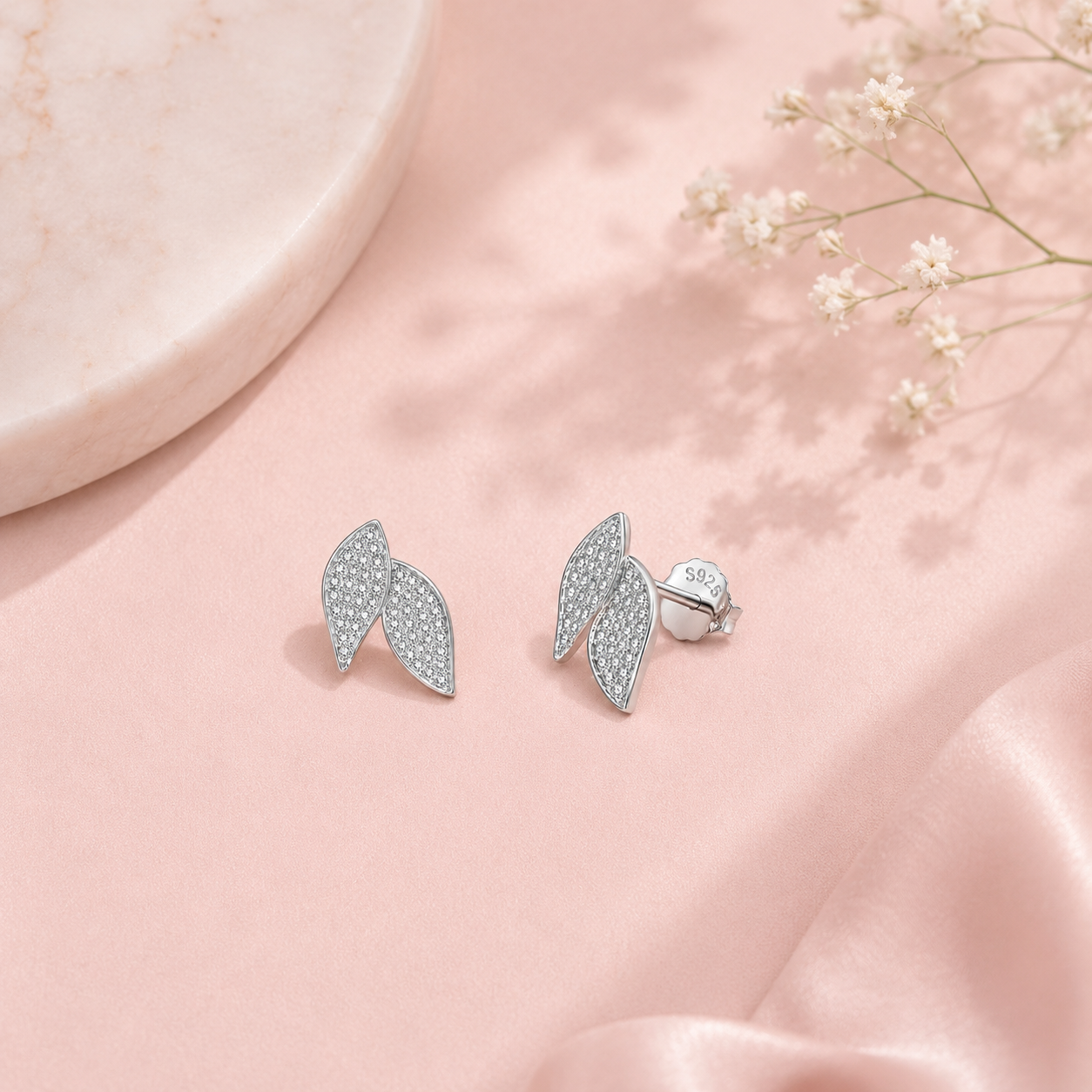 Leaf Sparkle Necklace Set