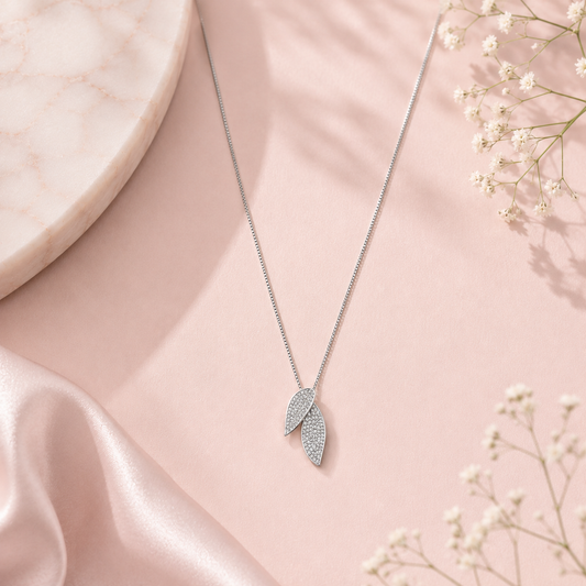 Leaf Sparkle Necklace Set
