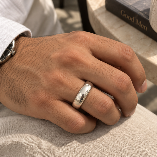 Heavy Silver Band Ring Taravya