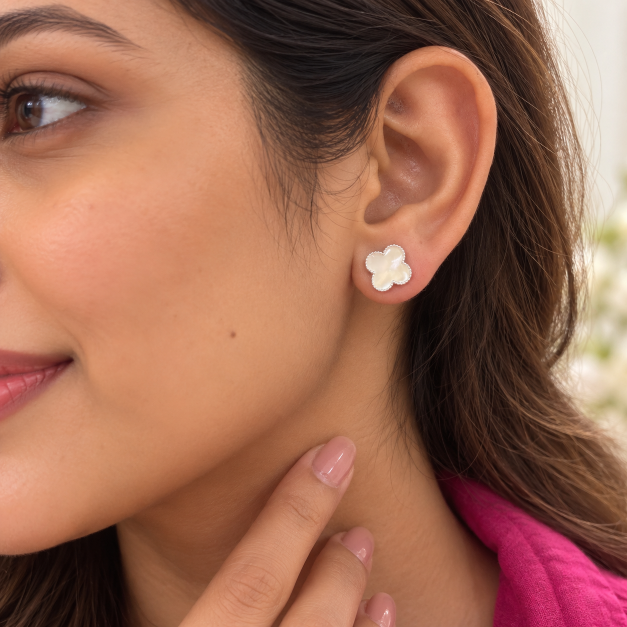 Marble Clover Pendant and Earrings