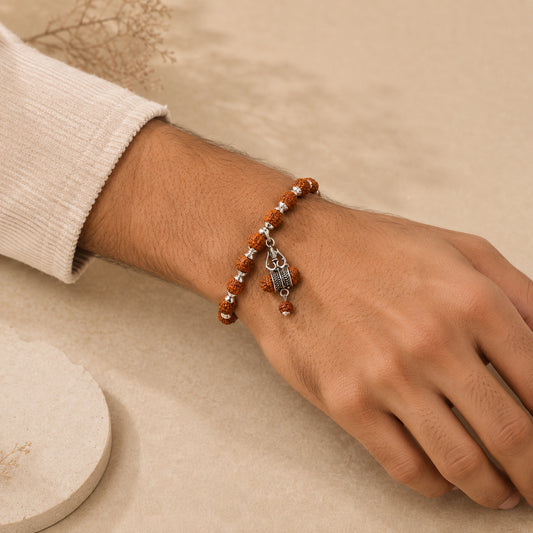 Rudraksh Shiva Pure Silver Bracelet