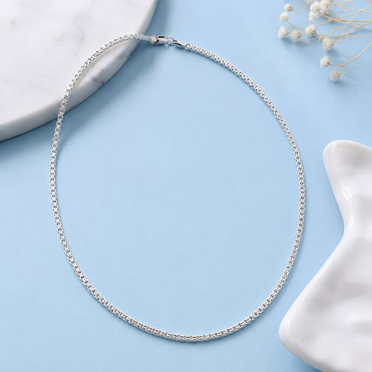 Men Silver Classy Box Chain