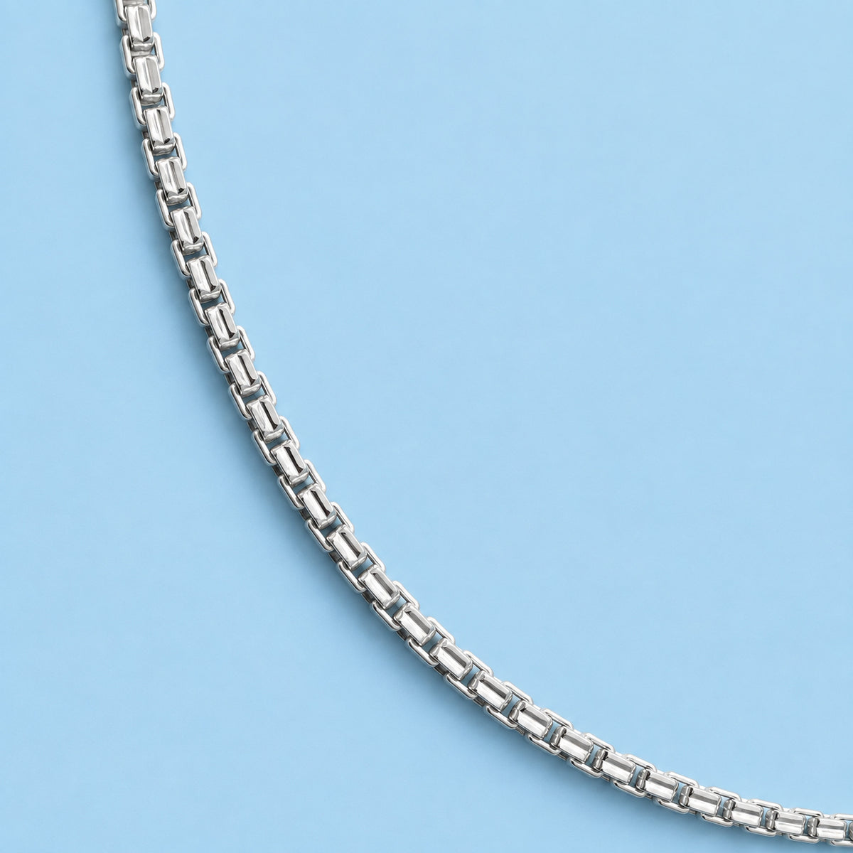 Men Silver Classy Box Chain
