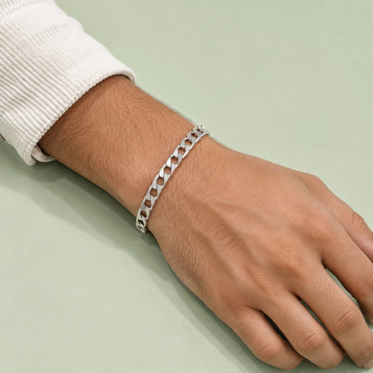 Classic Men Silver Loop Bracelet