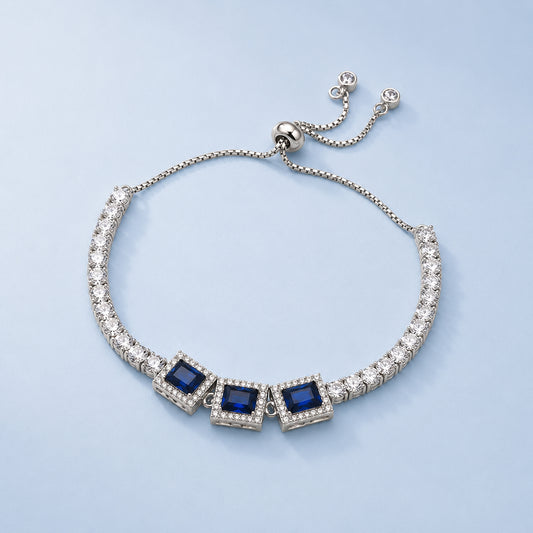 Midnight Glow Adjustable Silver Bracelet