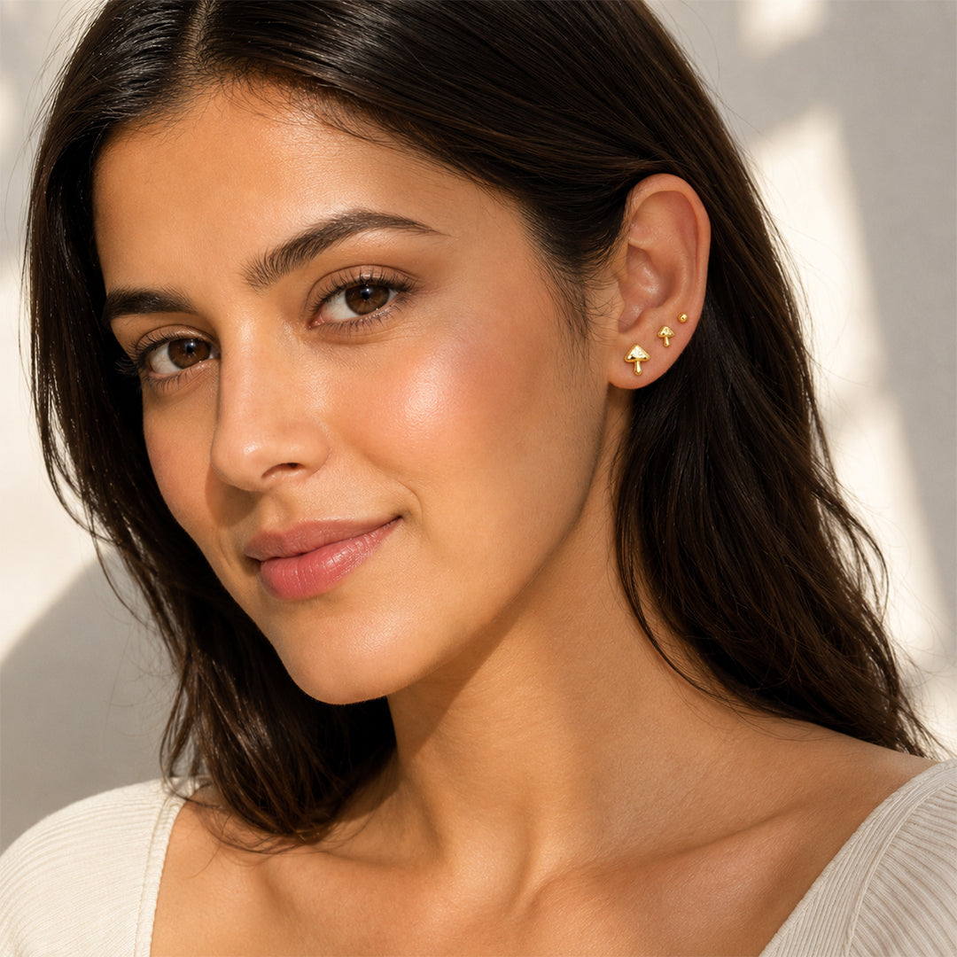 Mushroom Stud Set – S925