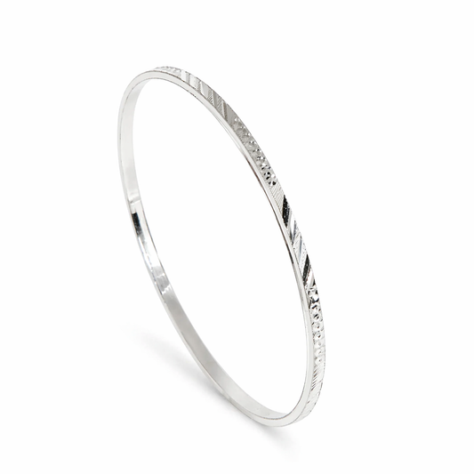 Sterling Silver Classic Bangles – Set of 4(2.6 Size)