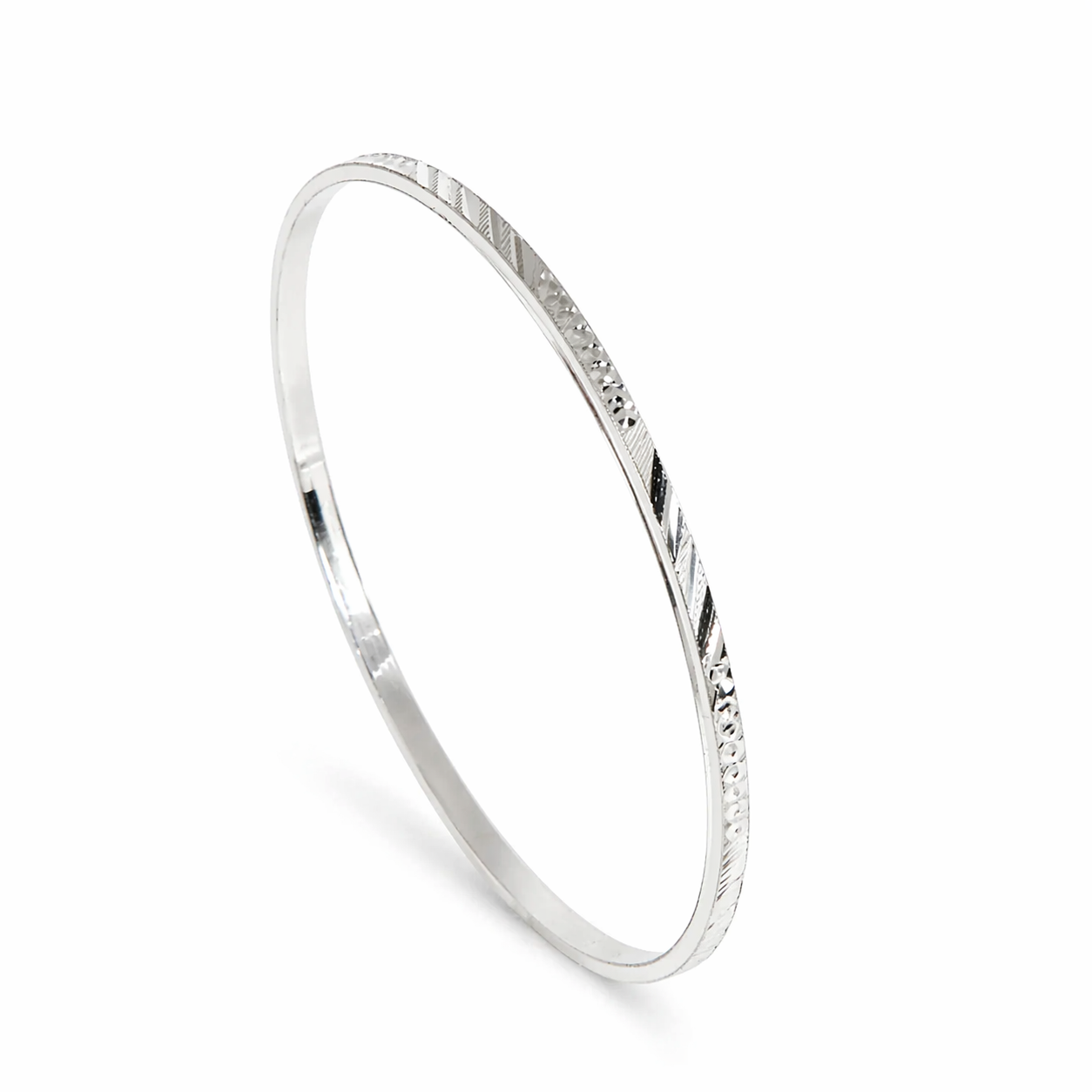 Sterling Silver Classic Bangles – Set of 4(2.6 Size)