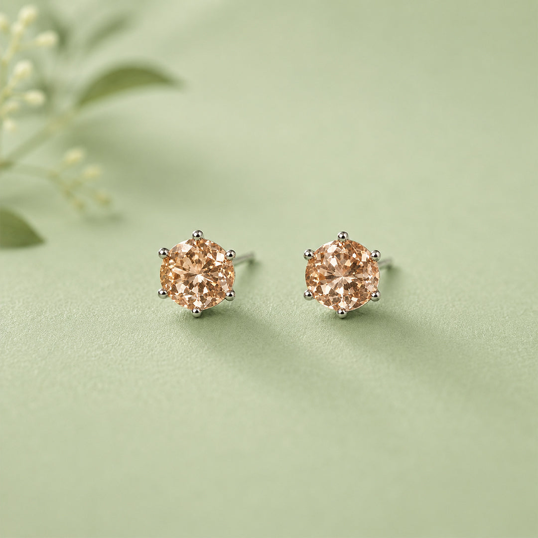 Peach Glow Mini Stud Earrings