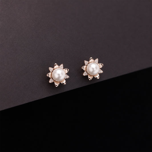 Pearl Bloom Stud Earrings