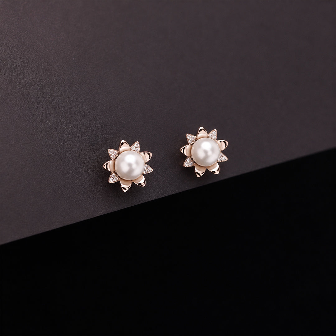 Pearl Bloom Stud Earrings