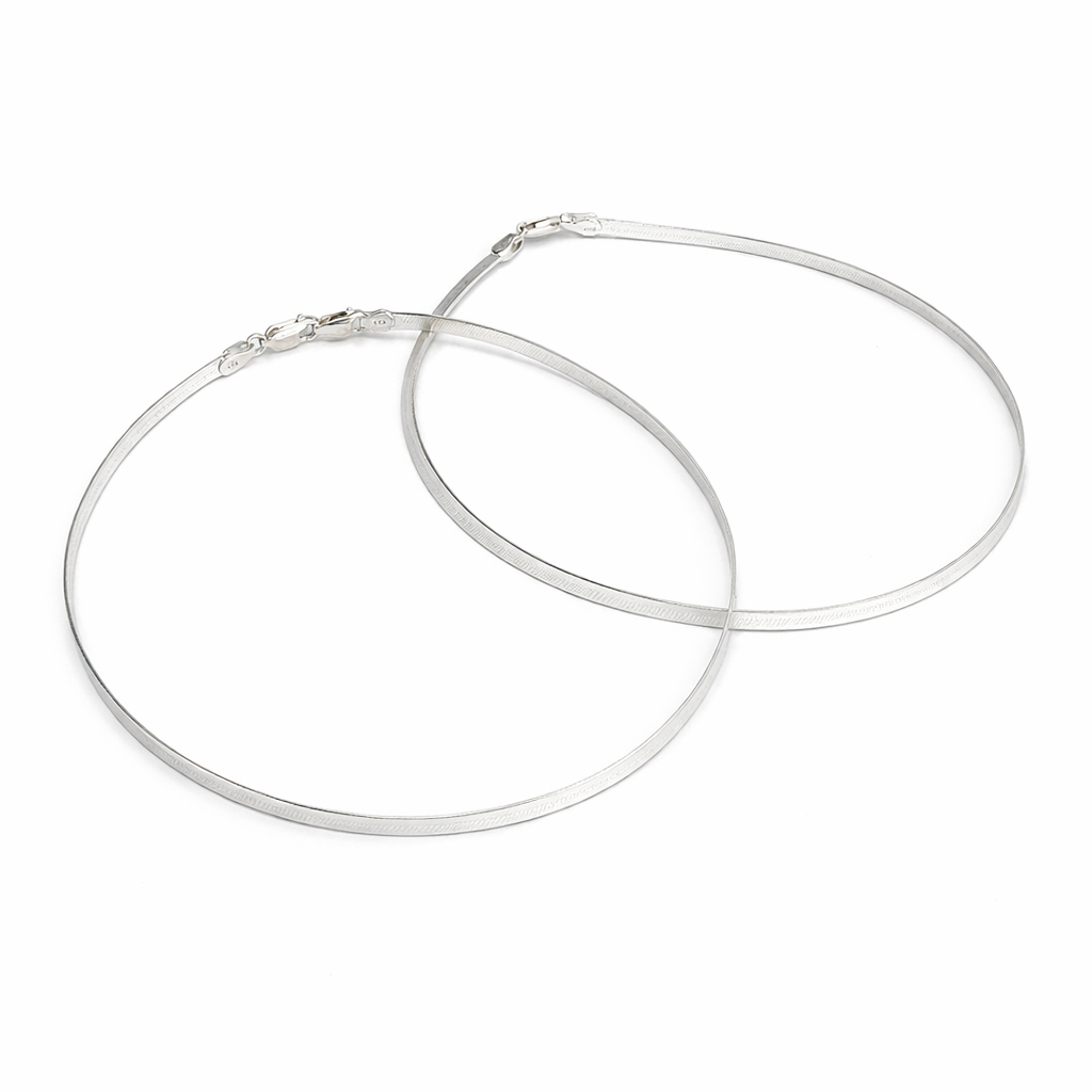 Silver Snake Chain Anklet Silver