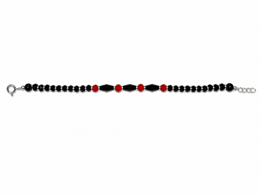 Red Black Beaded Nazariya for Kids (Single)