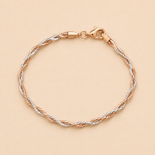Rose Gold and Silver Twist Anklet