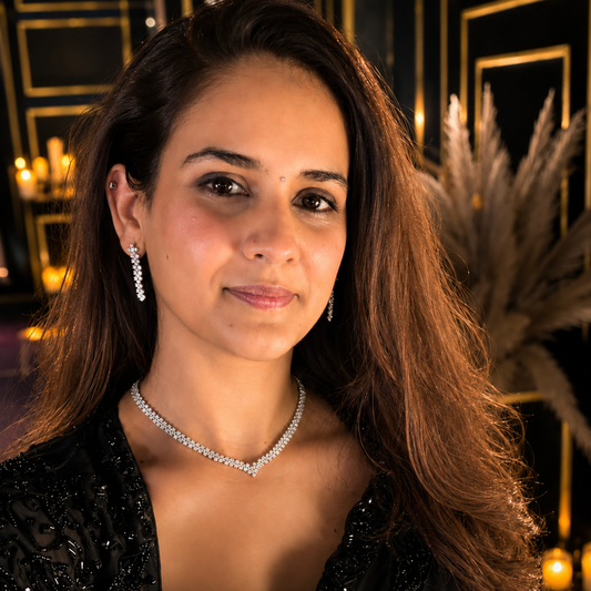 Shimmer Bar Necklace Set — Pure 925 Sterling Silver