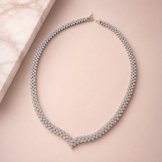 Shimmer Bar Necklace Set — Pure 925 Sterling Silver