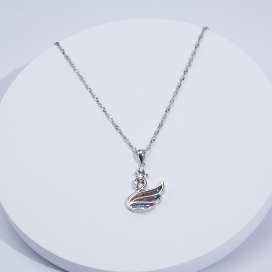Silver Crystal Premium Swan Necklace