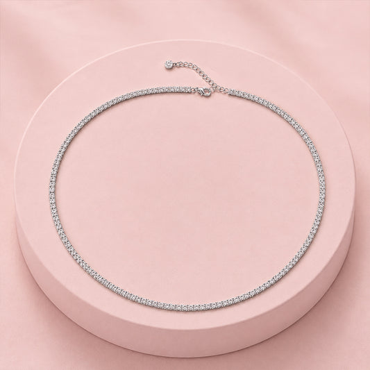 Radiance Silver Tennis Necklace
