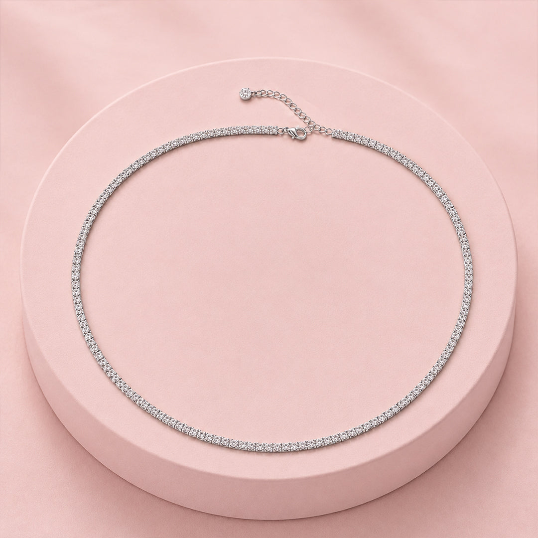 Radiance Silver Tennis Necklace