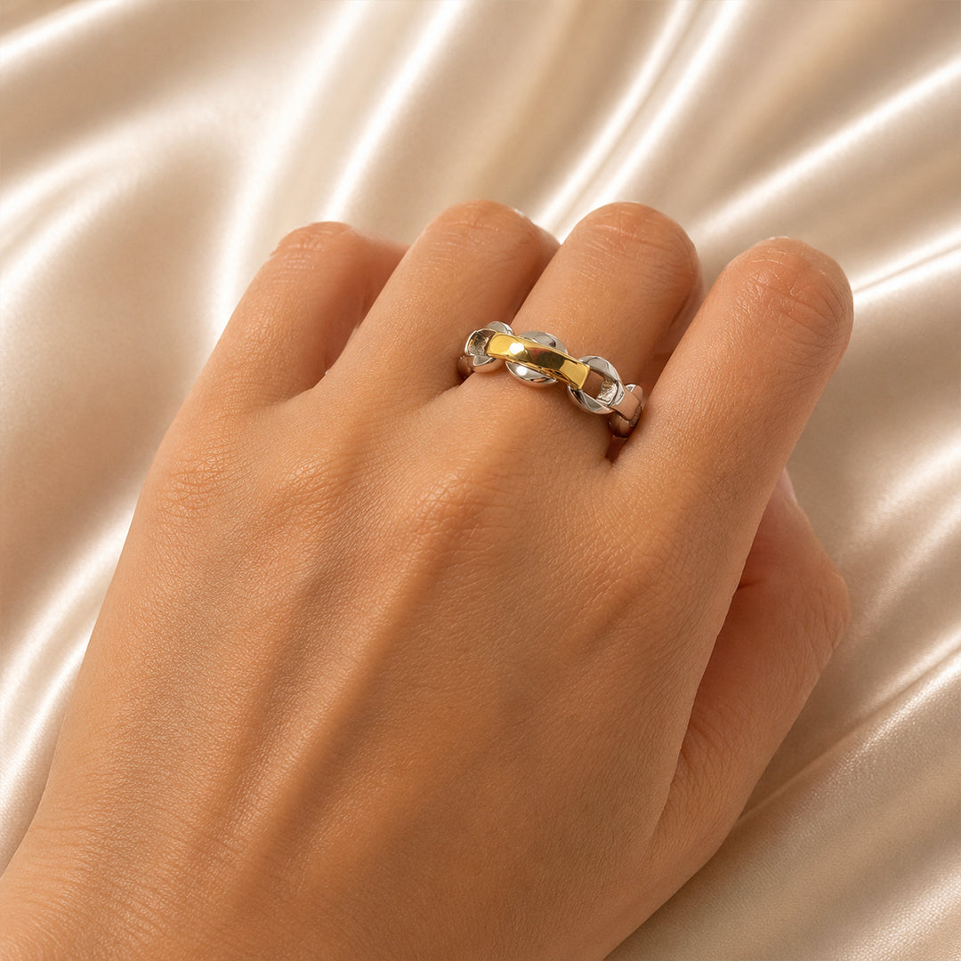 Two-Tone Italian Adjustable Ring